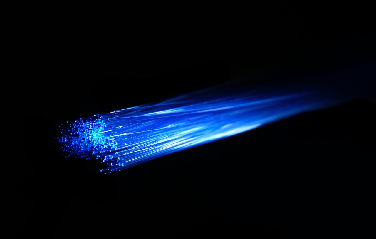 A photo of a fiber optic cable