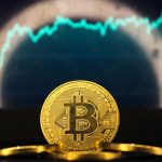 An image of Bitcoin with a chart behind it.