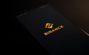 A photo of the Binance logo.